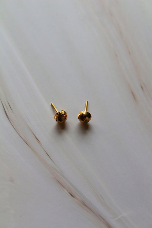 Polished 22k Gold Stud Earrings - Saima Studs