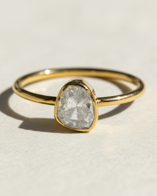 Polki Teardrop Ring - Khas